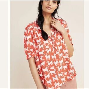 Anthropologie Emily Isabella print top new size sm